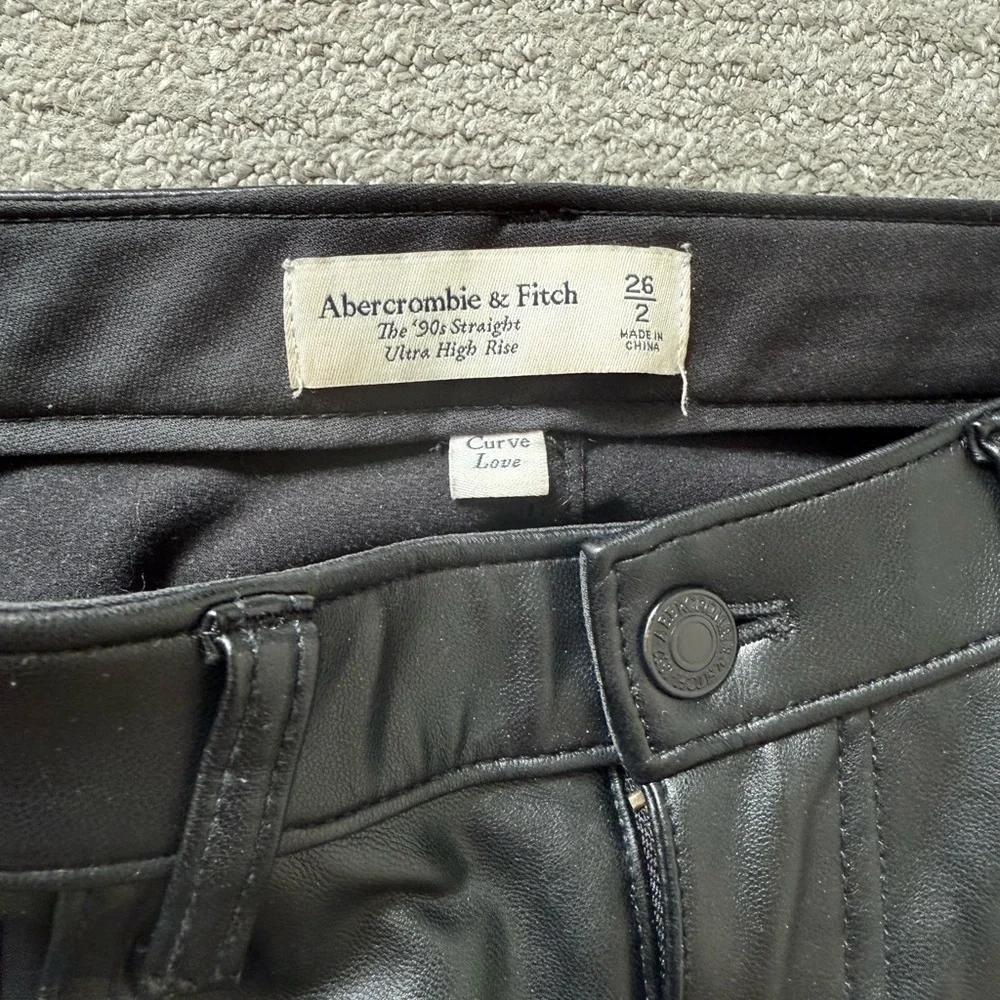 Abercrombie Women’s Black Leather Pants - Picture 2 of 2